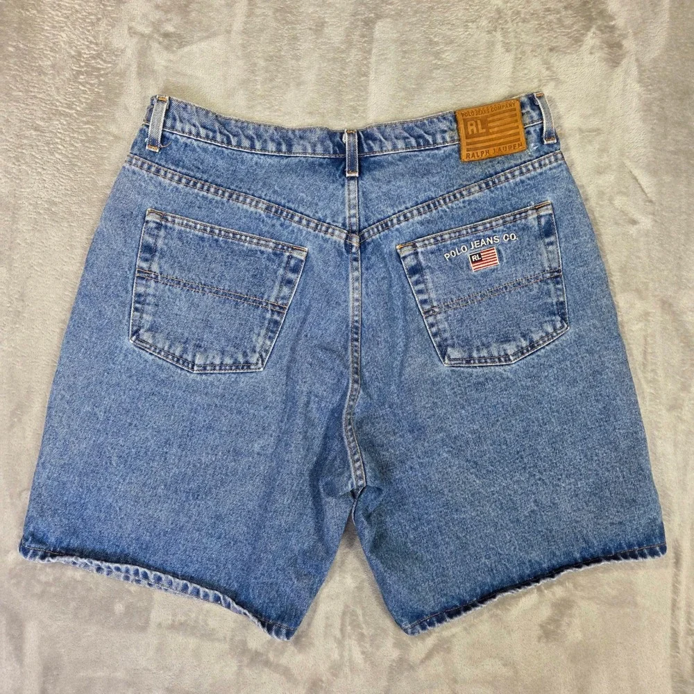 Polo Jeans Co Ralph Lauren Mens 34 Denim Shorts Blue Medium Wash Relaxed Fit Y2k
